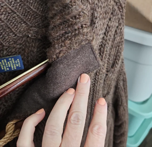 Polo by Ralph Lauren Brown Sweater with quarter toggle buttons